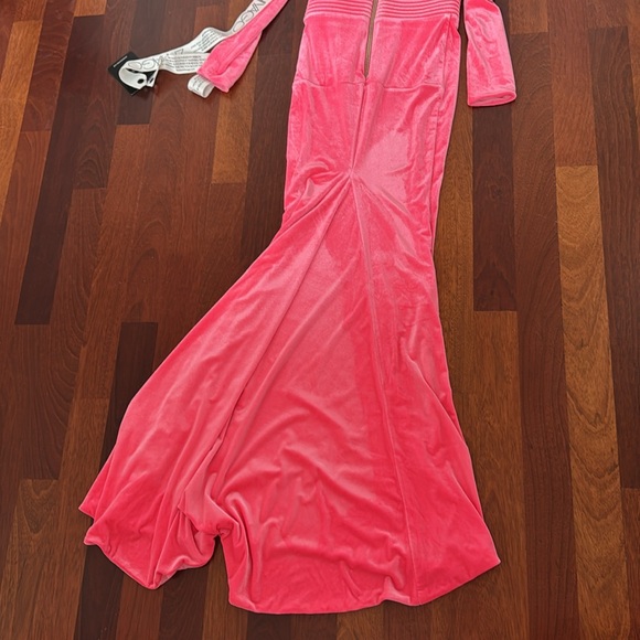 Zhivago Message To Love Gown- Velvet in Neon Pink - Picture 15 of 16